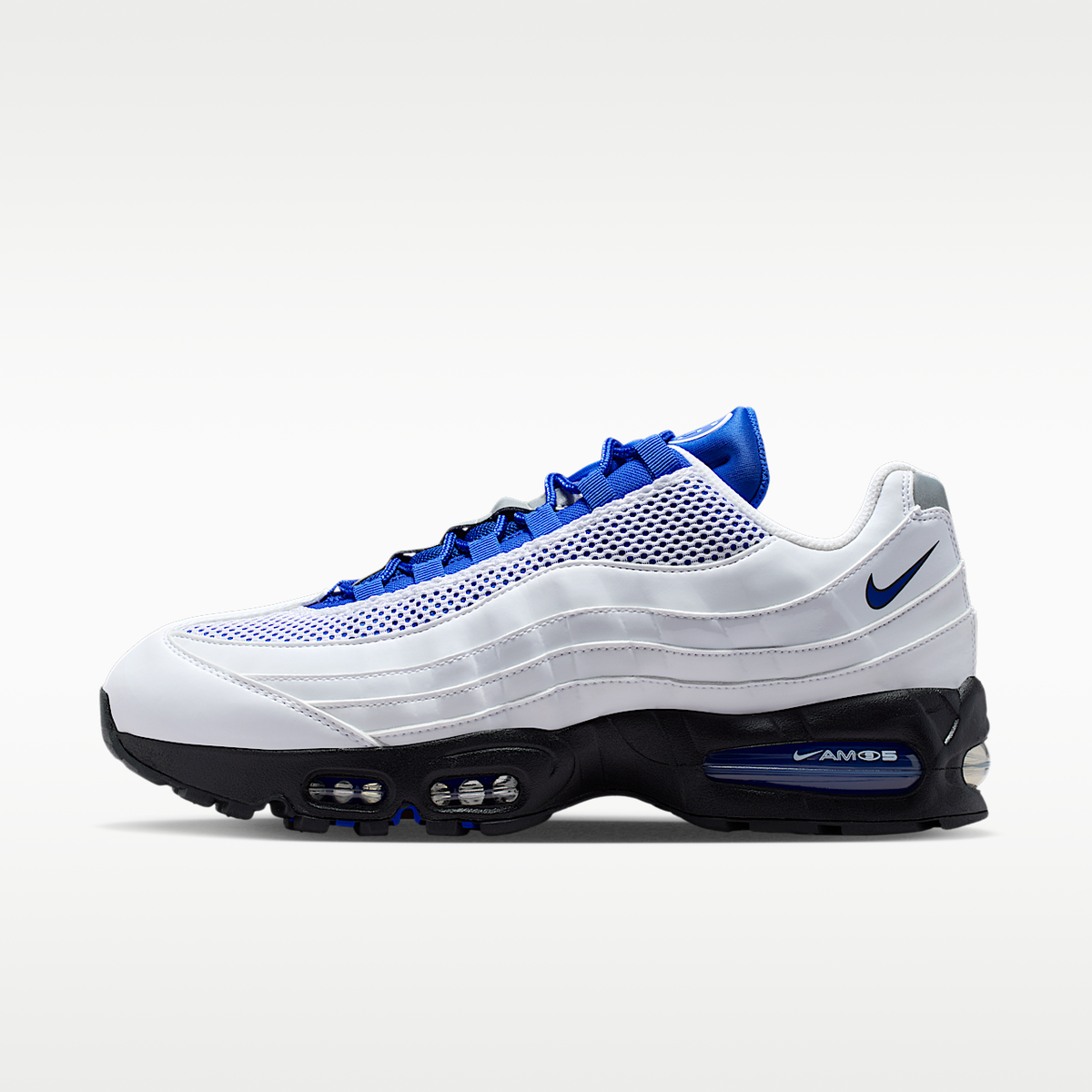 Air Max 95 Big Bubble Men's Shoes White/Black/Metallic Silver/Racer Blue