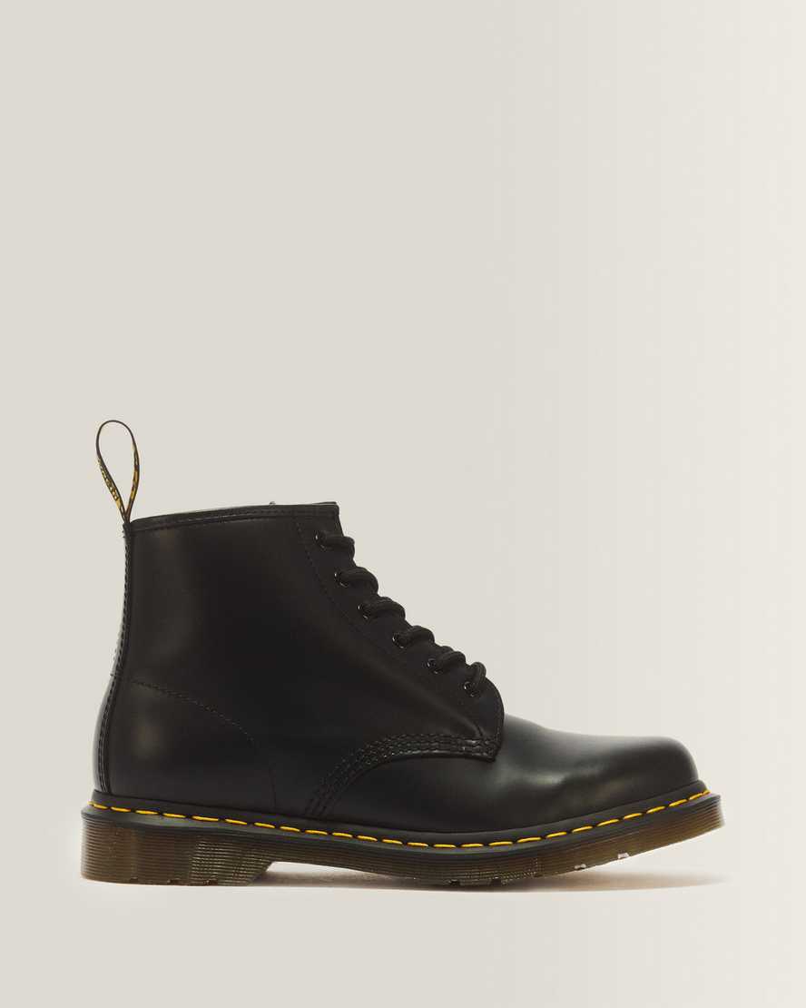 101 Yellow Stitch Smooth Leather Ankle Boots