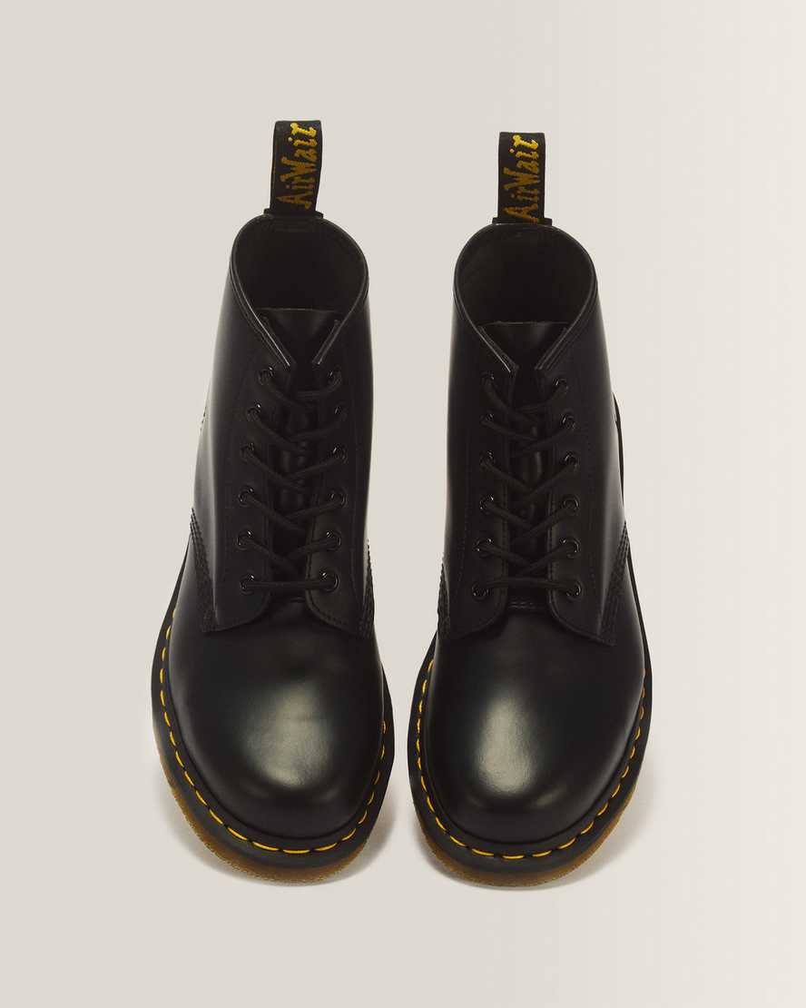 101 Yellow Stitch Smooth Leather Ankle Boots