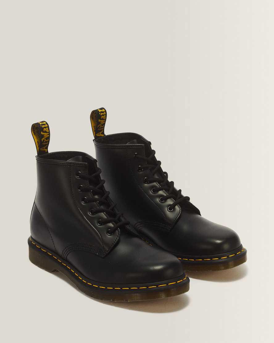 101 Yellow Stitch Smooth Leather Ankle Boots