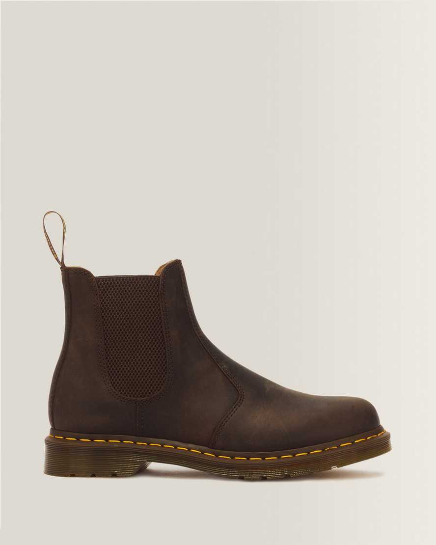 2976 Yellow Stitch Crazy Horse Leather Chelsea Boots