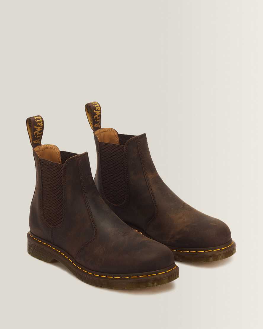2976 Yellow Stitch Crazy Horse Leather Chelsea Boots