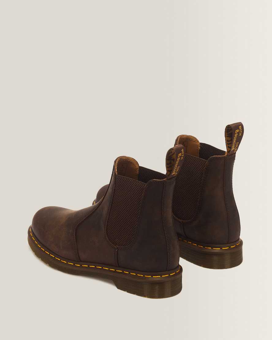 2976 Yellow Stitch Crazy Horse Leather Chelsea Boots