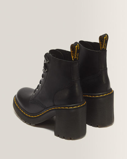 Jesy Sendal Leather Lace Up Flared Heel Boots