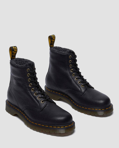 1460 Faux Fur Lined Grizzly Leather Lace Up Boots