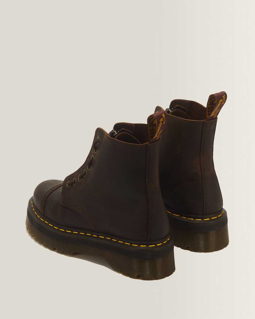 Sinclair Crazy Horse Leather Platform Boots
