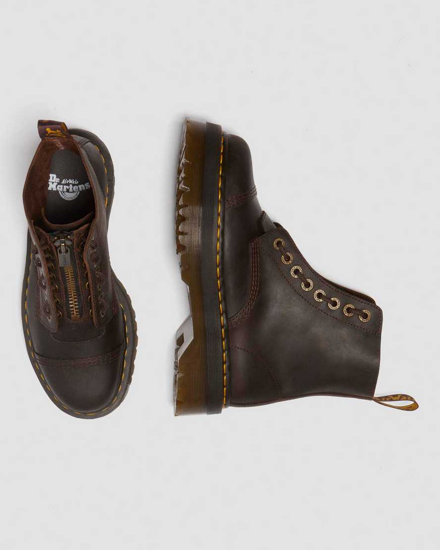 Sinclair Crazy Horse Leather Platform Boots