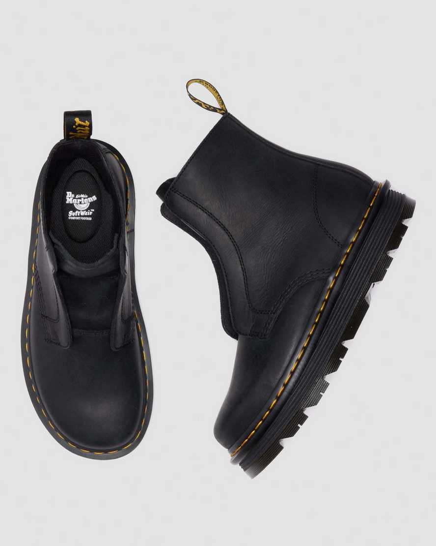Zebzag Laceless Slip On Leather Boots
