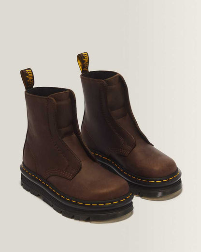 Zebzag Laceless Slip On Leather Boots