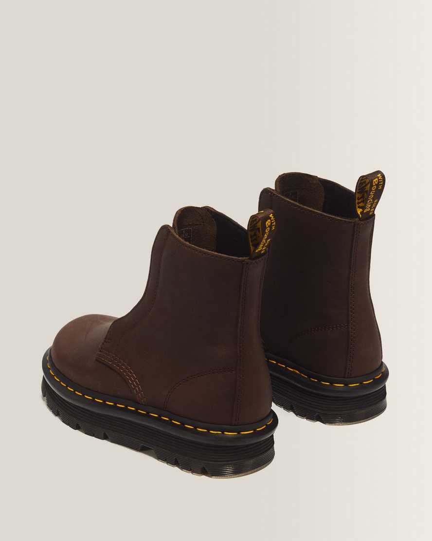 Zebzag Laceless Slip On Leather Boots