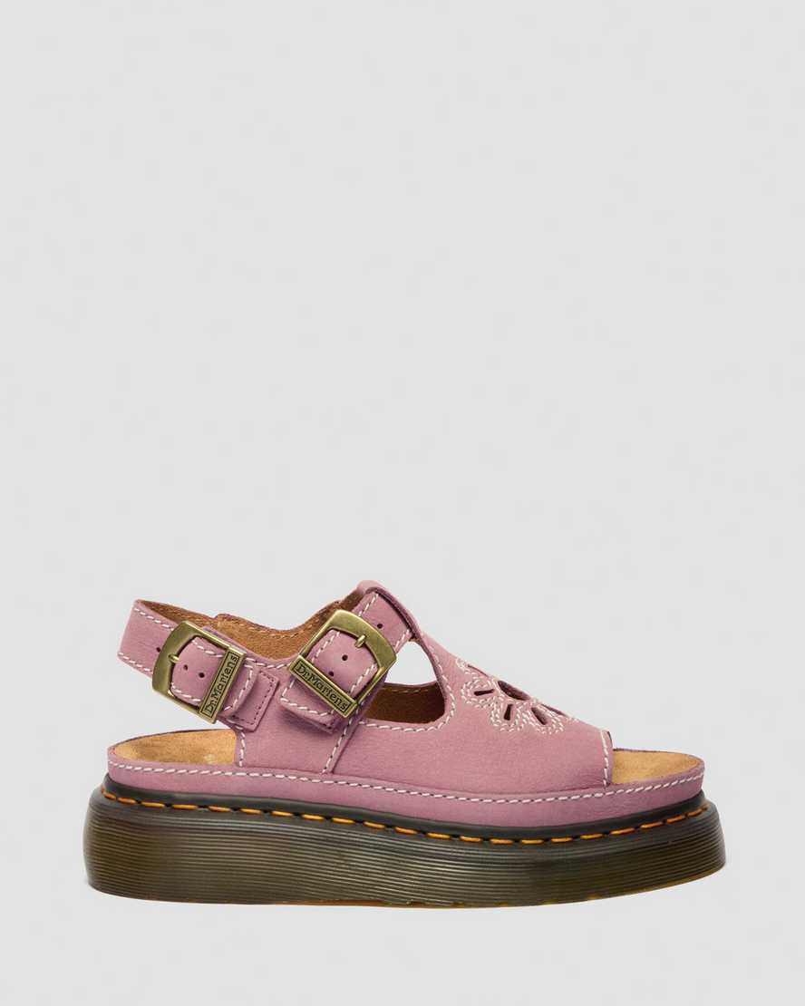 Dunnet Flower Nubuck Platform Sandals