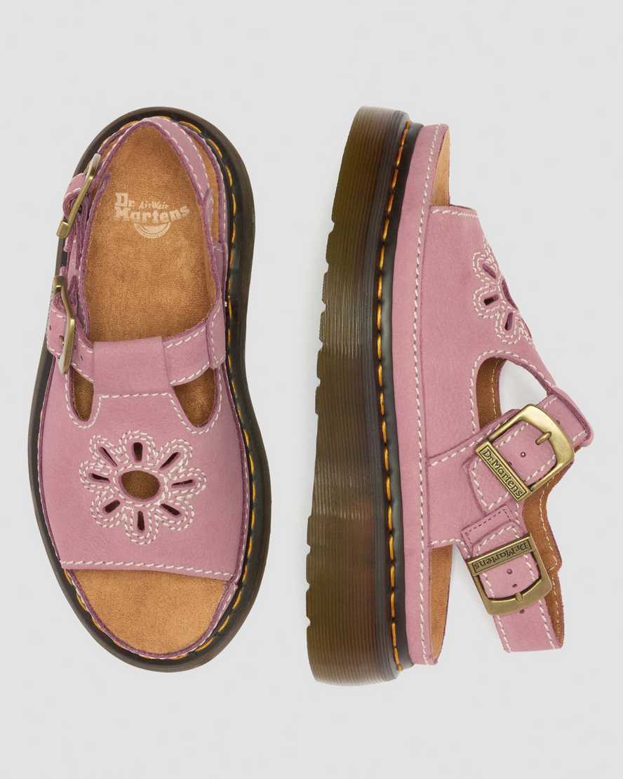 Dunnet Flower Nubuck Platform Sandals