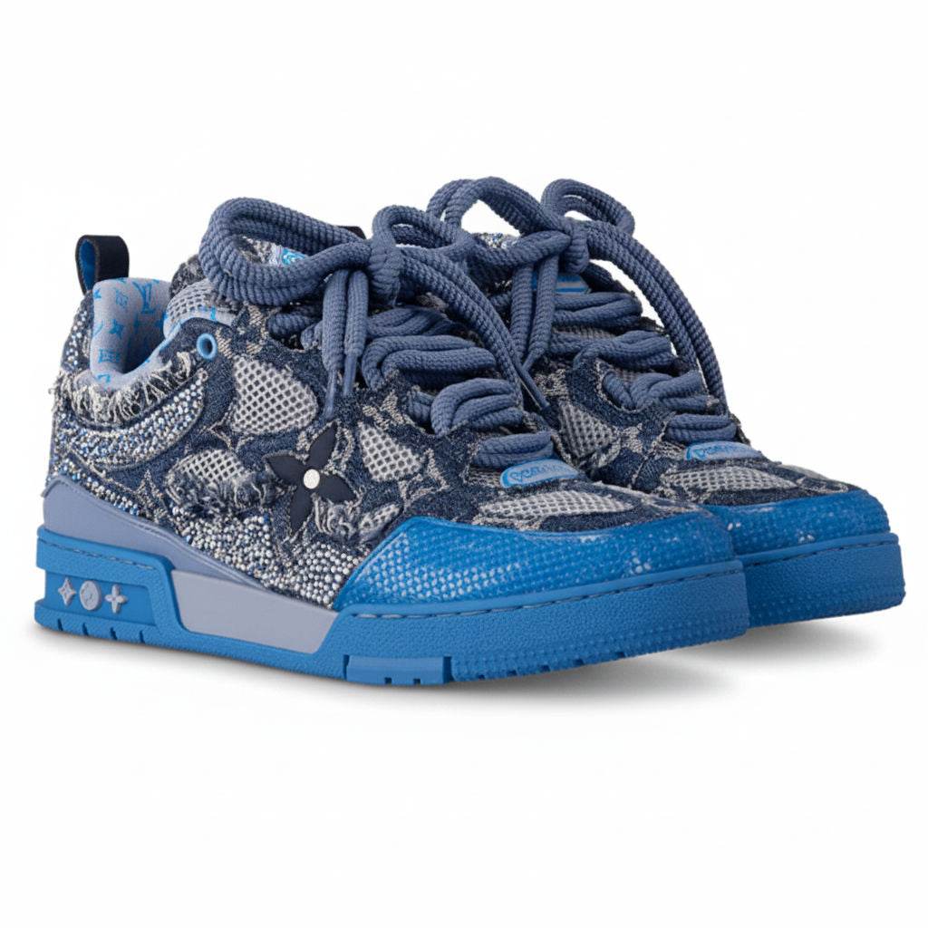 LV Skate Sneaker Blue Swarovskiâ„¢ Crystals