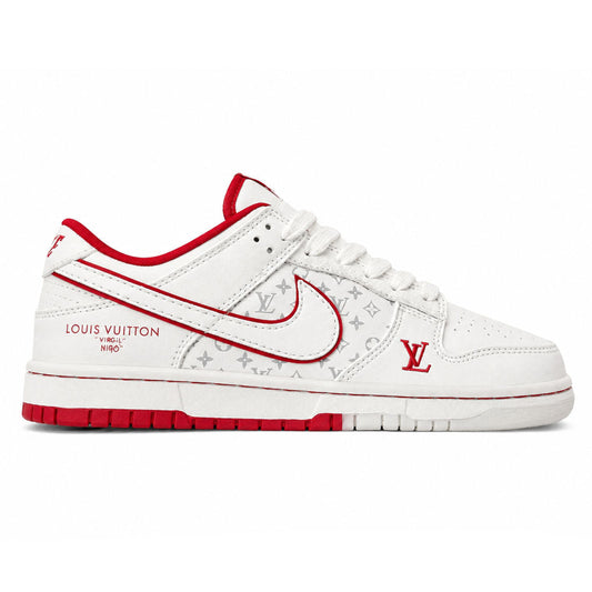 LV x Nike Dunk Low â€œNike By Youâ€ Custom Sneaker Red White