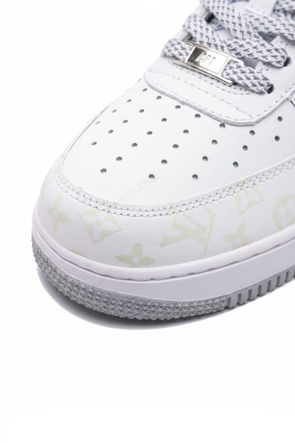 Louis Vuitton x Nike Air Force 1 Monogram Grey Frost Edition (Custom)