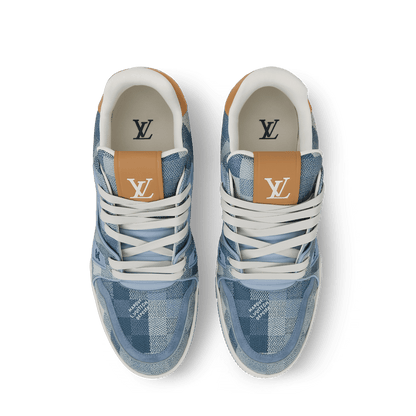 LV Trainer Sneaker Grained Calf Leather Blue