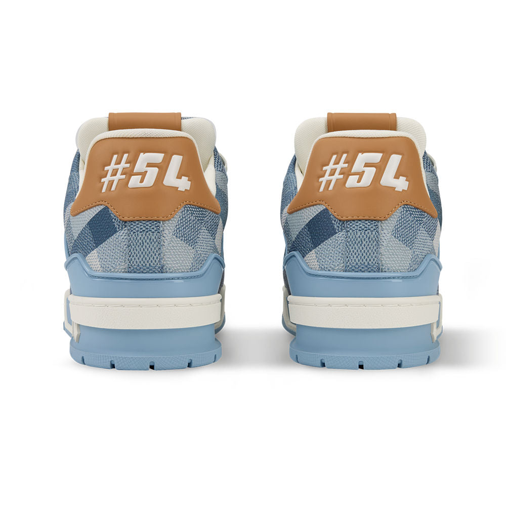 LV Trainer Sneaker Grained Calf Leather Blue