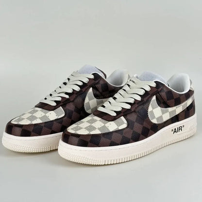 Louis Vuitton x Nike Air Force 1 â€˜Damier Brown/ Whiteâ€™