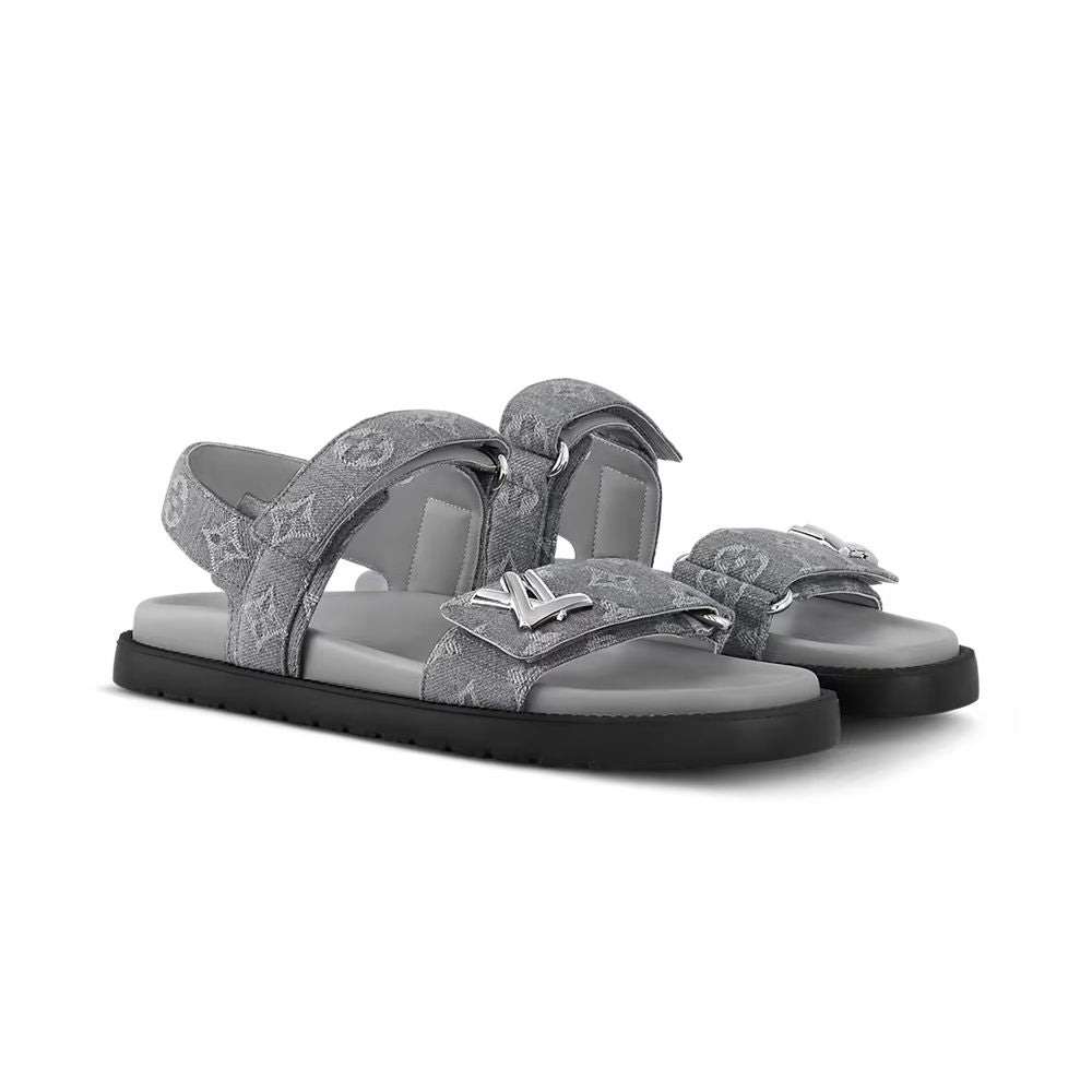 LV Sunset Flat Comfort Sandals â€˜Grayâ€™