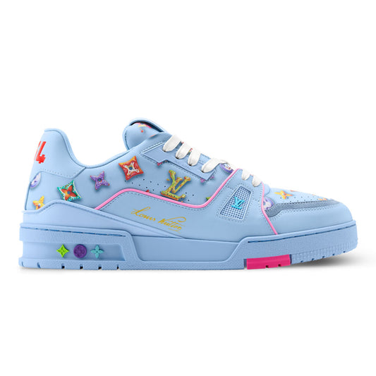 LV Trainer Sneaker Coordinates With The Seasonâ€™s Monogram Donuts Blue