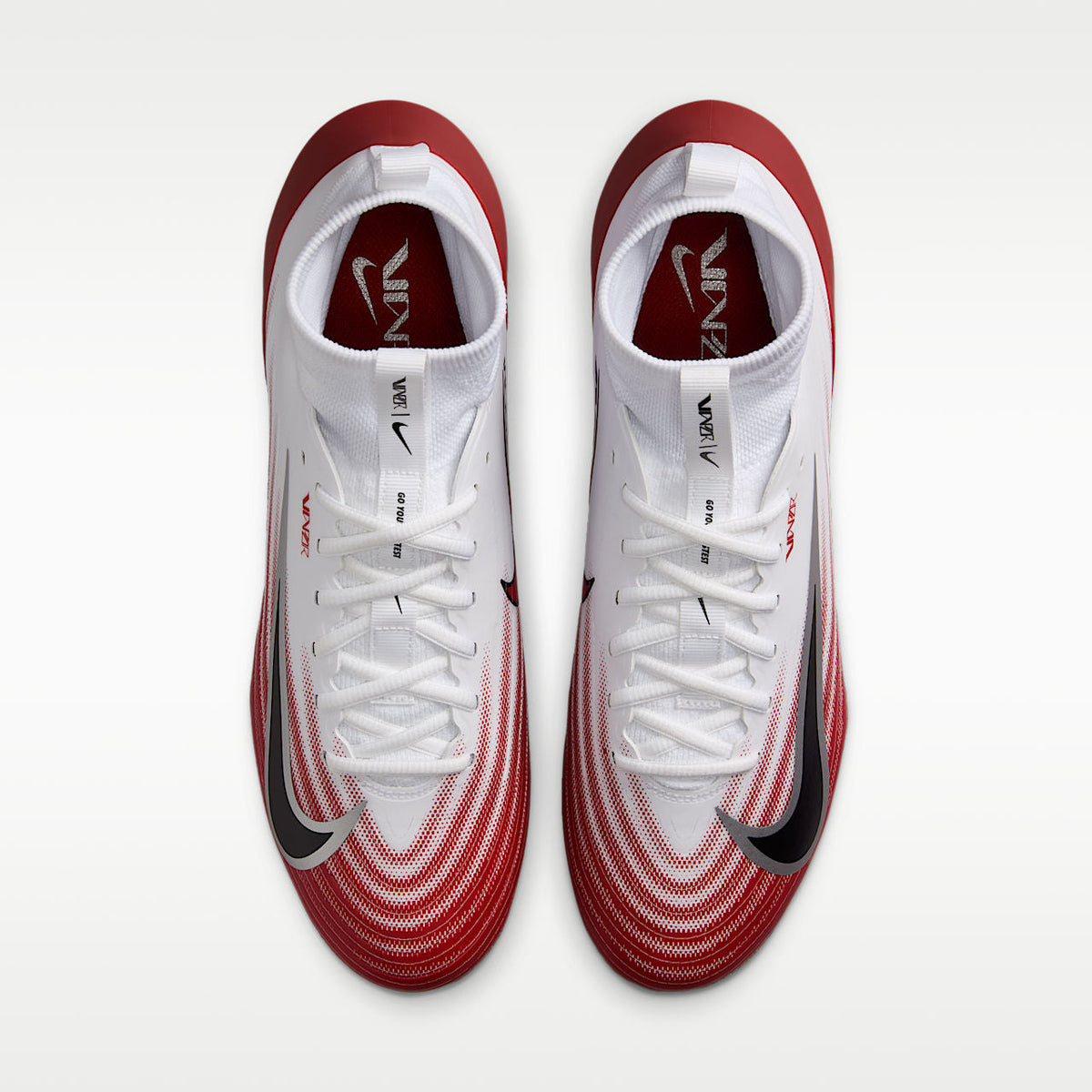Vapor Pro 1 Football Cleats Air Zoom White/Team Crimson/Metallic Silver/Black