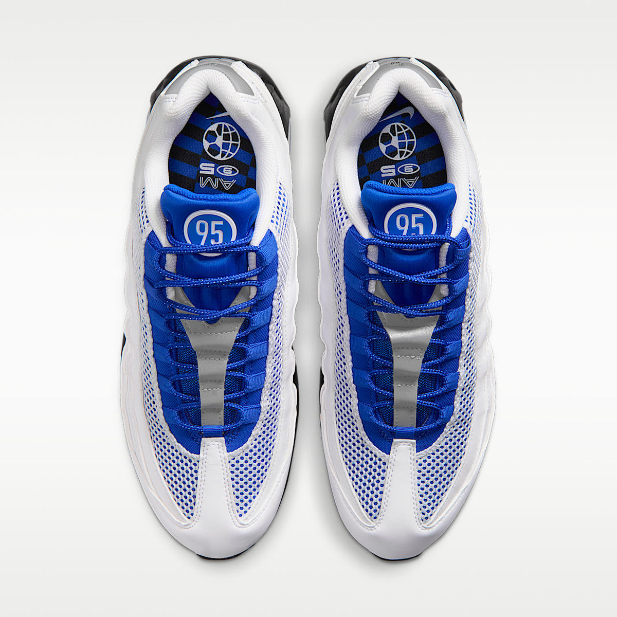 Air Max 95 Big Bubble Men's Shoes White/Black/Metallic Silver/Racer Blue