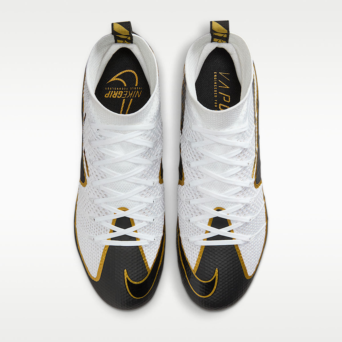 Vapor Edge 360 Untouchable Men's Football Cleats White Metallic Gold Black