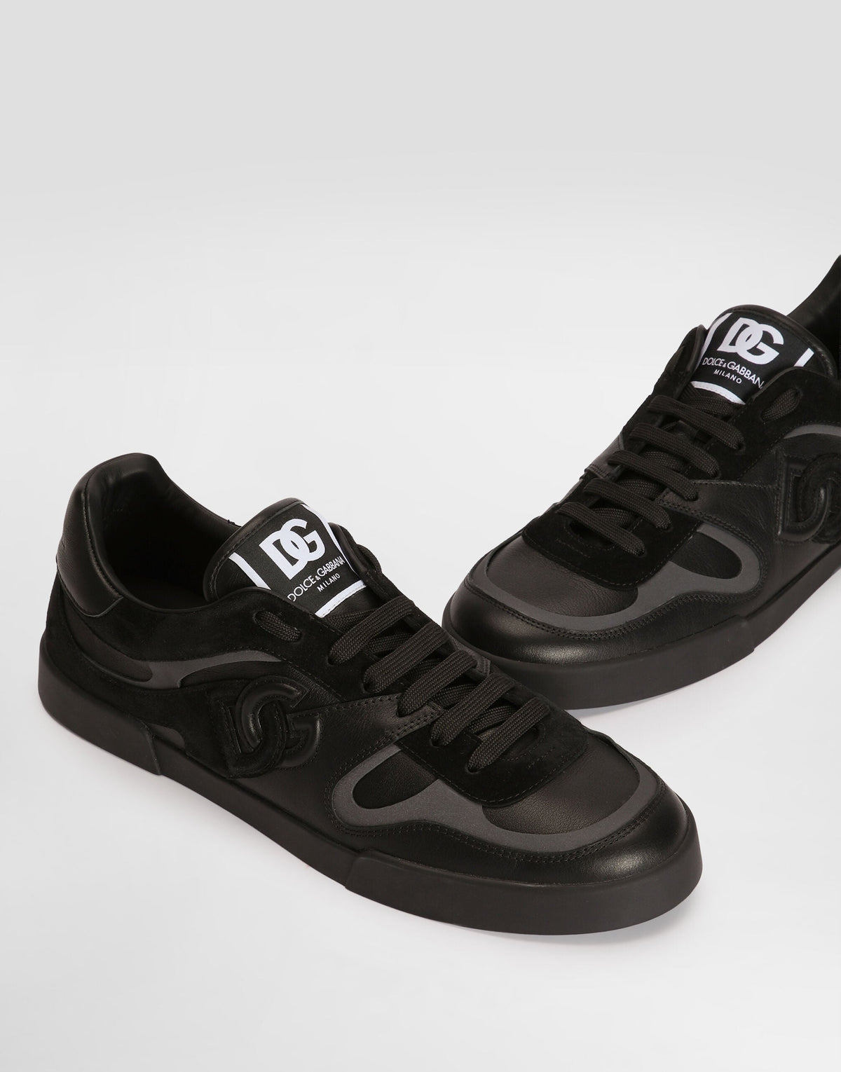 Portofino Calfskin Sneakers in Black M Shape