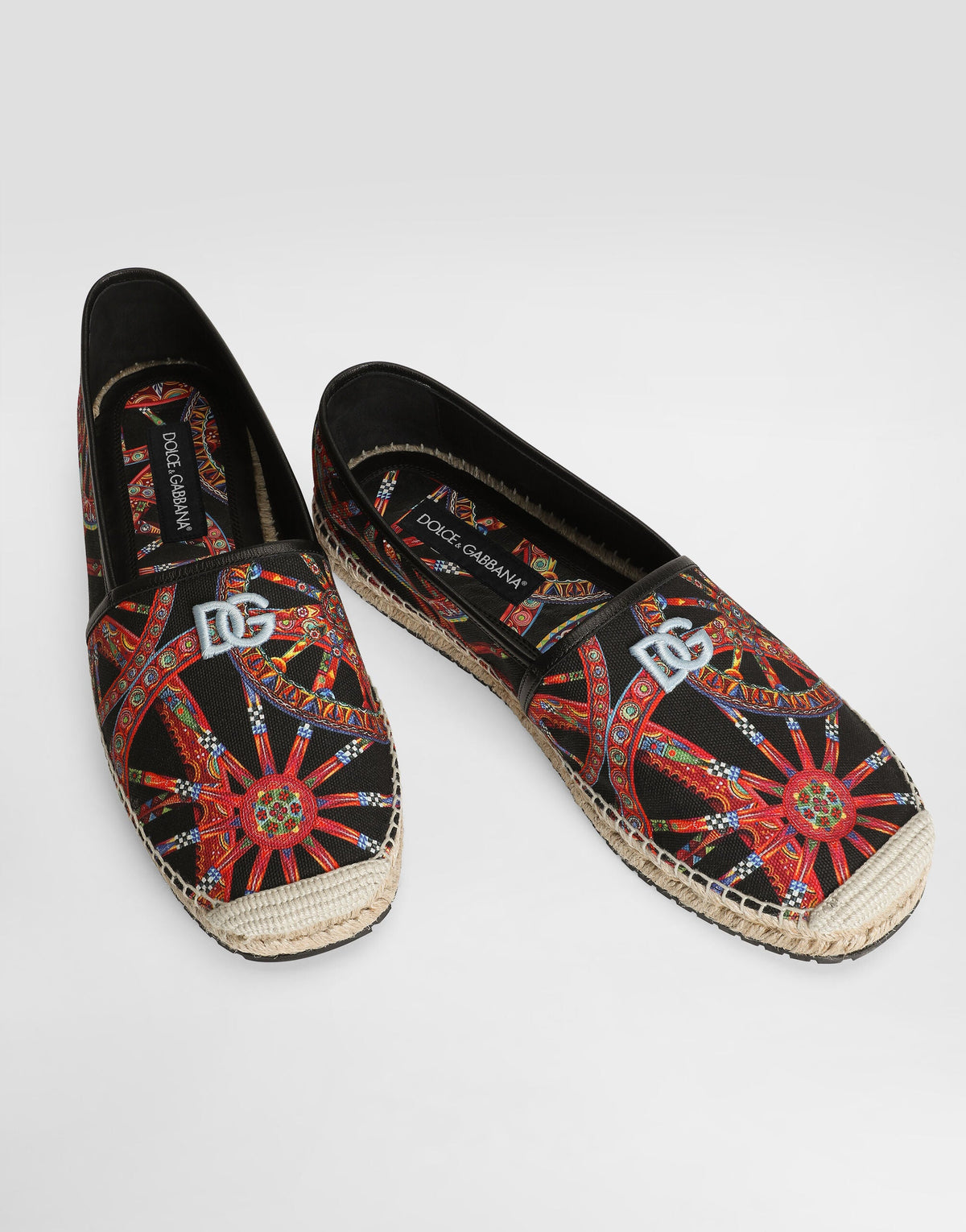 Carretto-Print Canvas and Nappa Leather Espadrilles Multicolor