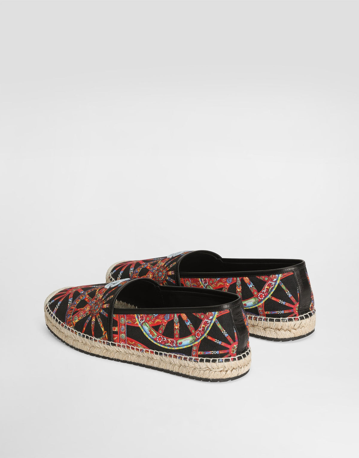 Carretto-Print Canvas and Nappa Leather Espadrilles Multicolor