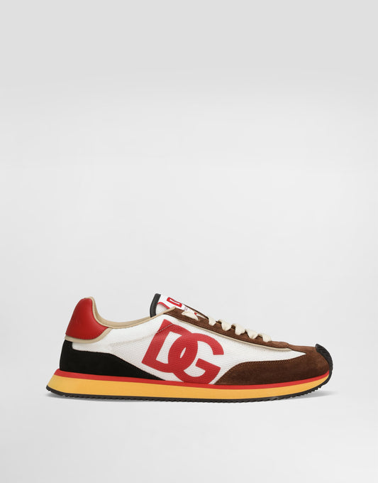 CUSHION Men's Sneakers Multicolor Calfskin and Technical Fabric