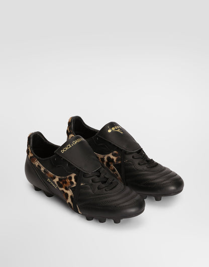 Italian-Made Calfskin Sneakers with Leather Insole Men's Multicolor