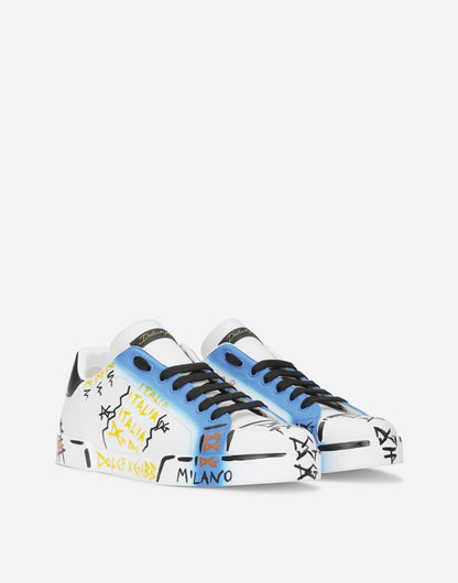 Men's Portofino Limited Edition Sneakers Hand-Painted Calfskin Multicolor