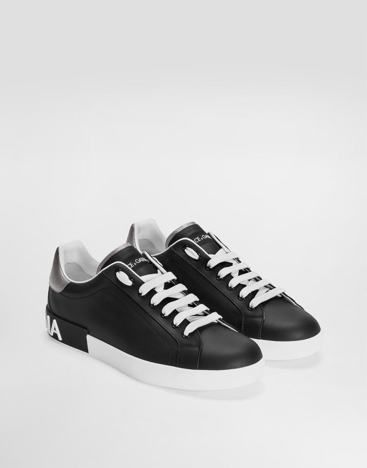 Portofino Men's Calfskin Nappa Sneakers Black